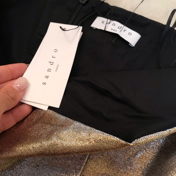 SANDRO Off-The-Shoulder Brocade Dress - Picture 6 of 8